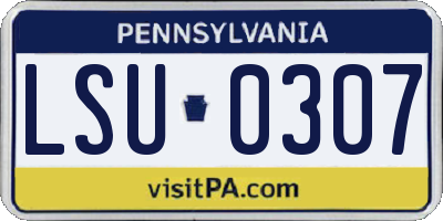 PA license plate LSU0307