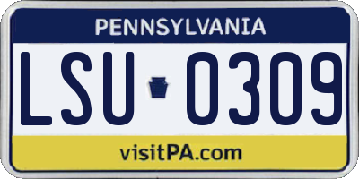 PA license plate LSU0309