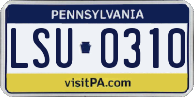 PA license plate LSU0310