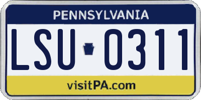 PA license plate LSU0311