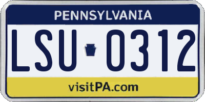 PA license plate LSU0312