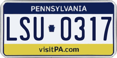 PA license plate LSU0317