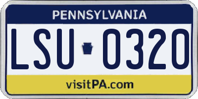 PA license plate LSU0320
