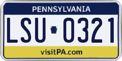 PA license plate LSU0321