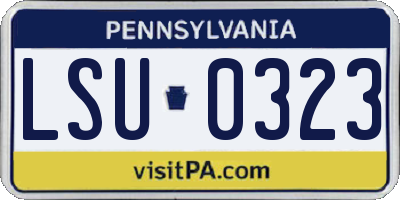 PA license plate LSU0323