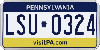 PA license plate LSU0324