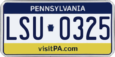 PA license plate LSU0325