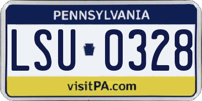 PA license plate LSU0328