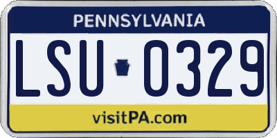 PA license plate LSU0329