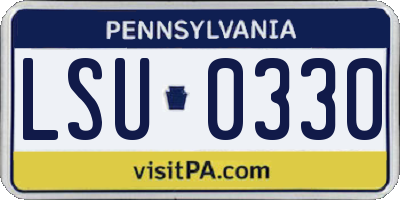 PA license plate LSU0330
