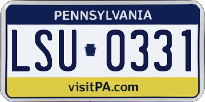 PA license plate LSU0331