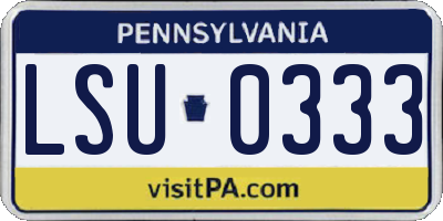 PA license plate LSU0333