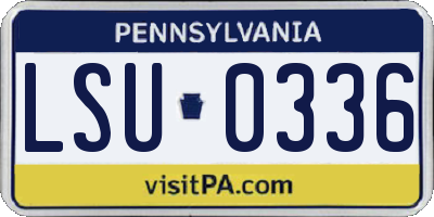 PA license plate LSU0336