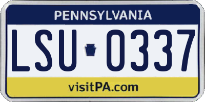 PA license plate LSU0337