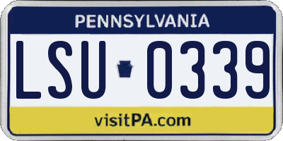 PA license plate LSU0339