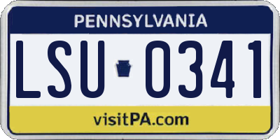 PA license plate LSU0341