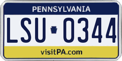 PA license plate LSU0344