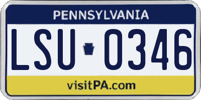 PA license plate LSU0346