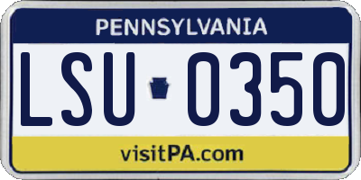 PA license plate LSU0350