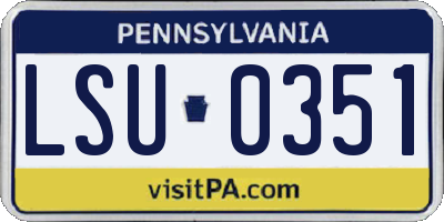 PA license plate LSU0351
