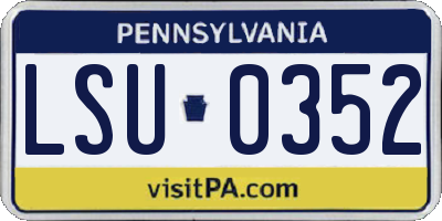 PA license plate LSU0352