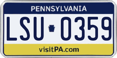 PA license plate LSU0359