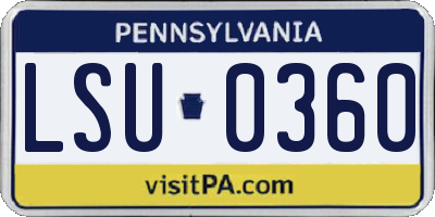 PA license plate LSU0360