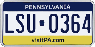 PA license plate LSU0364