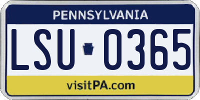 PA license plate LSU0365