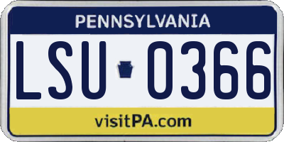 PA license plate LSU0366