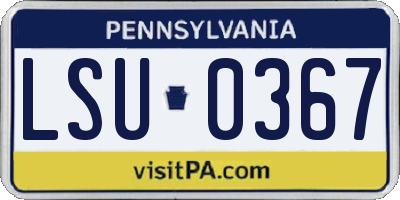 PA license plate LSU0367