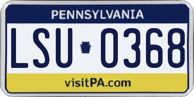 PA license plate LSU0368