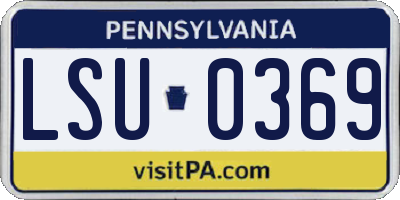 PA license plate LSU0369