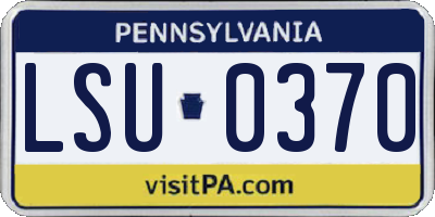 PA license plate LSU0370