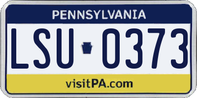 PA license plate LSU0373
