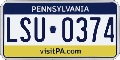 PA license plate LSU0374
