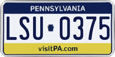 PA license plate LSU0375