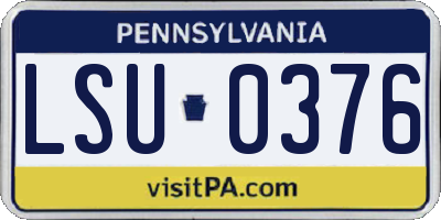 PA license plate LSU0376
