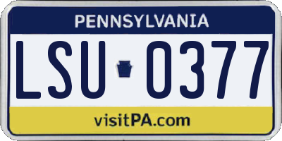 PA license plate LSU0377