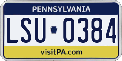 PA license plate LSU0384