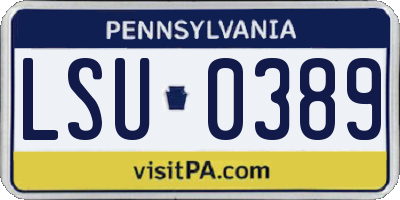 PA license plate LSU0389