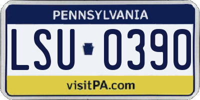 PA license plate LSU0390