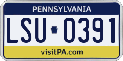 PA license plate LSU0391
