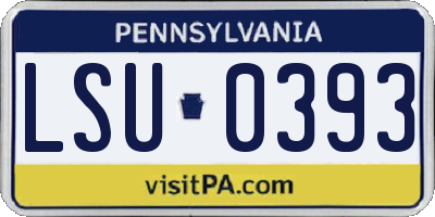 PA license plate LSU0393