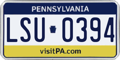 PA license plate LSU0394