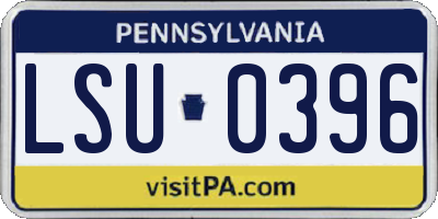 PA license plate LSU0396