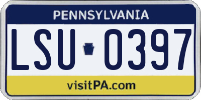 PA license plate LSU0397