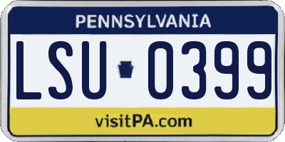 PA license plate LSU0399