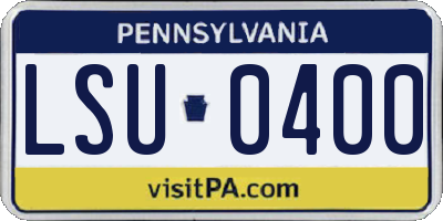 PA license plate LSU0400