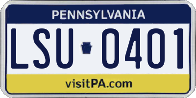 PA license plate LSU0401